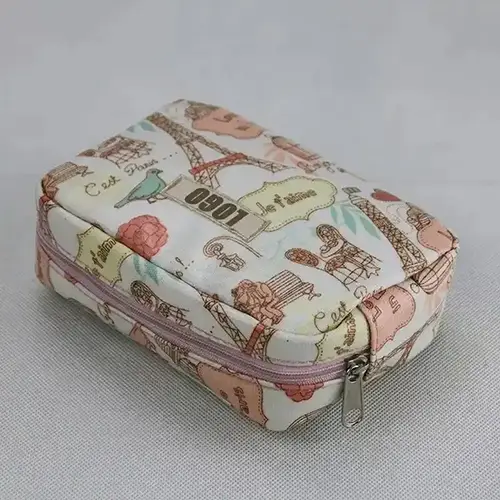 OEM Paris Printed Vintage Makeup Case Camping Custom Toiletry Bag